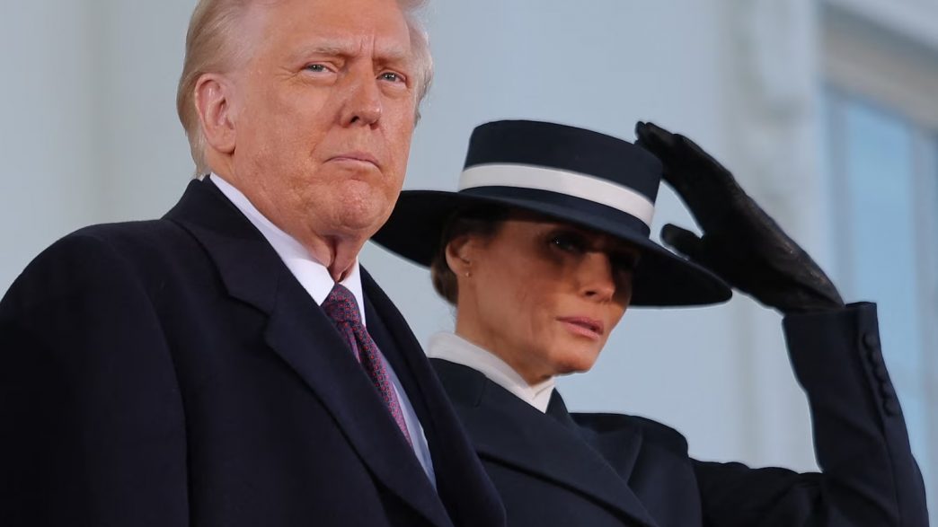 Melania Trump dressed as the McDonald's Hamburglar Mascot