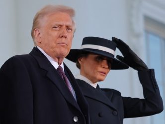 Melania Trump dressed as the McDonald's Hamburglar Mascot