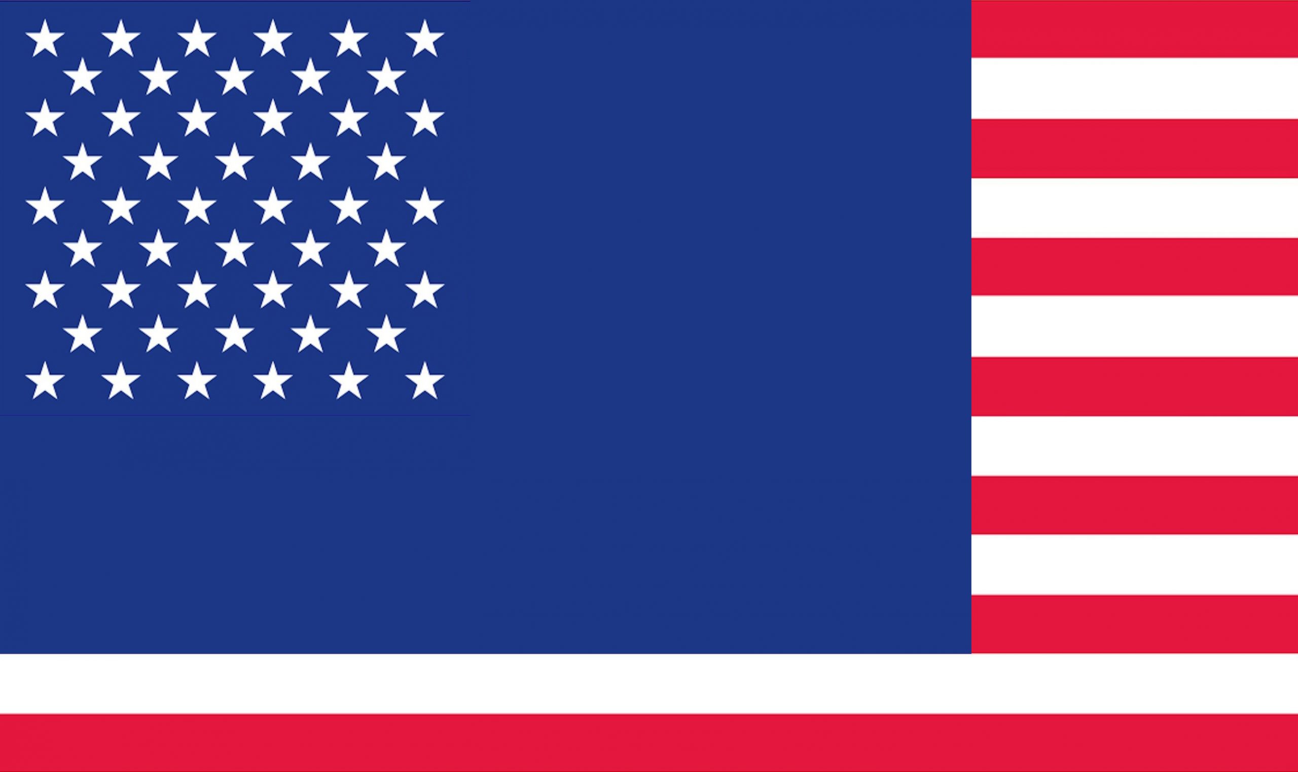 Donald Trump's proposed American Flag with large empty canton to fit unconquered nations.
